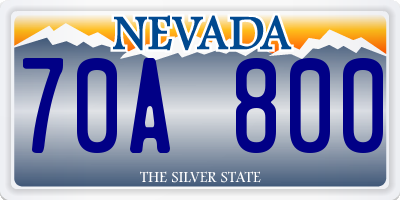 NV license plate 70A800