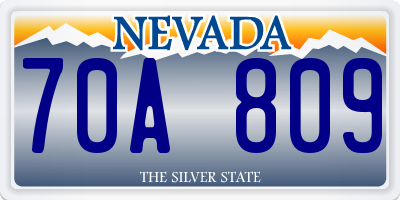 NV license plate 70A809