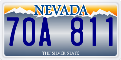 NV license plate 70A811