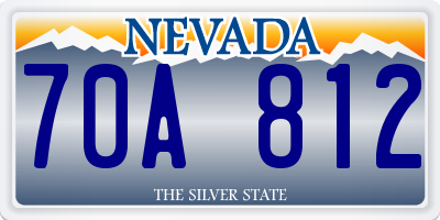 NV license plate 70A812