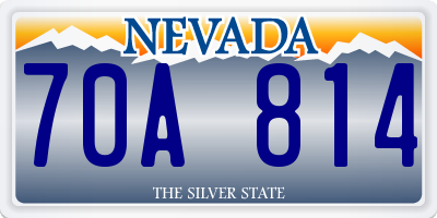 NV license plate 70A814
