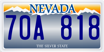 NV license plate 70A818