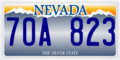 NV license plate 70A823