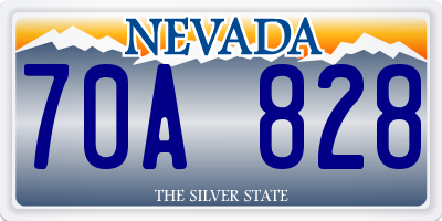 NV license plate 70A828
