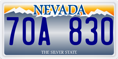 NV license plate 70A830