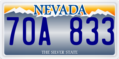 NV license plate 70A833