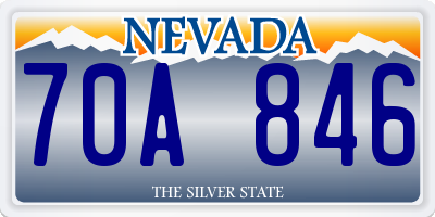 NV license plate 70A846