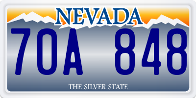 NV license plate 70A848