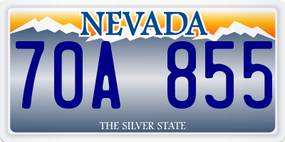 NV license plate 70A855