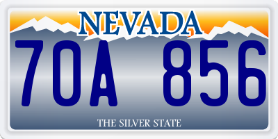 NV license plate 70A856