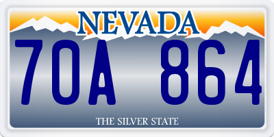NV license plate 70A864