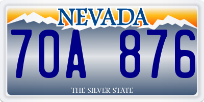 NV license plate 70A876