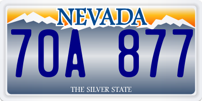 NV license plate 70A877