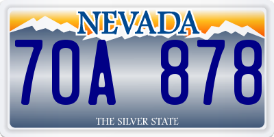 NV license plate 70A878