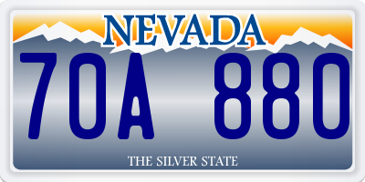 NV license plate 70A880