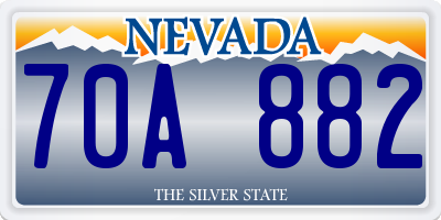 NV license plate 70A882