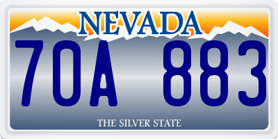 NV license plate 70A883