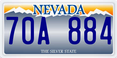 NV license plate 70A884