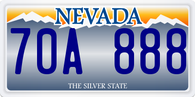 NV license plate 70A888