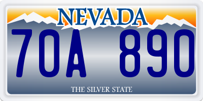 NV license plate 70A890