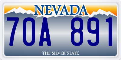 NV license plate 70A891