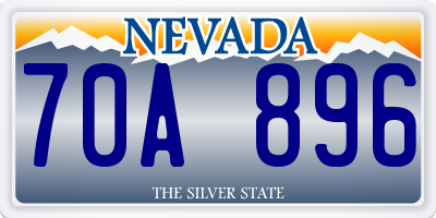 NV license plate 70A896