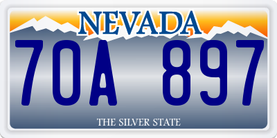 NV license plate 70A897