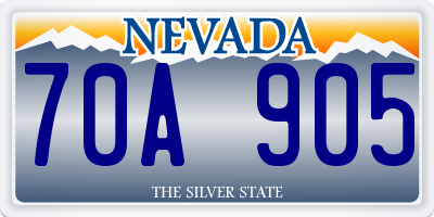 NV license plate 70A905