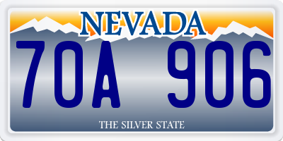 NV license plate 70A906