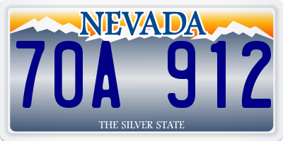 NV license plate 70A912