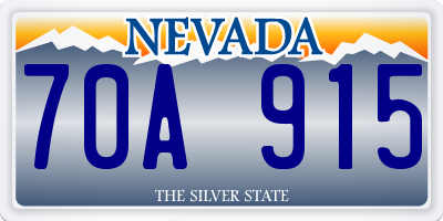 NV license plate 70A915