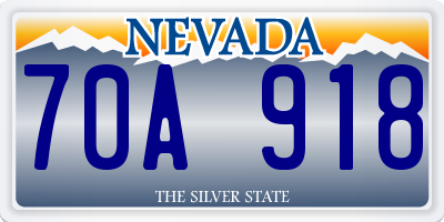 NV license plate 70A918