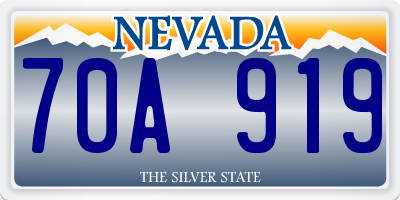NV license plate 70A919