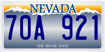 NV license plate 70A921