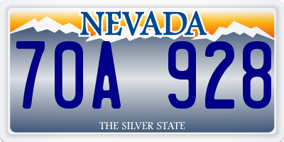 NV license plate 70A928