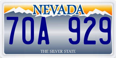 NV license plate 70A929