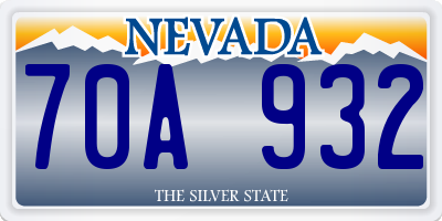 NV license plate 70A932