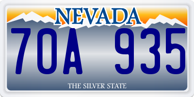 NV license plate 70A935