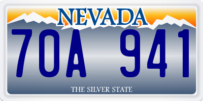 NV license plate 70A941