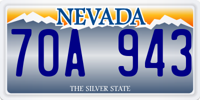 NV license plate 70A943