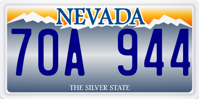 NV license plate 70A944