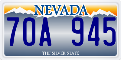 NV license plate 70A945