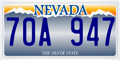 NV license plate 70A947