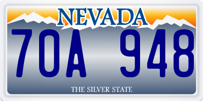 NV license plate 70A948