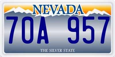 NV license plate 70A957