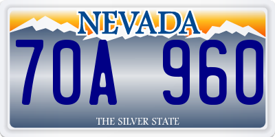 NV license plate 70A960