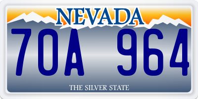 NV license plate 70A964