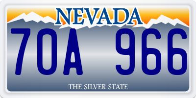 NV license plate 70A966