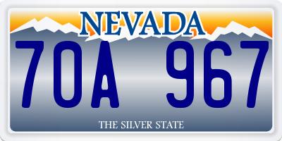 NV license plate 70A967