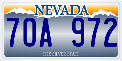 NV license plate 70A972